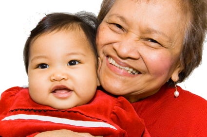 Image of Happy Grandmother with Grandson